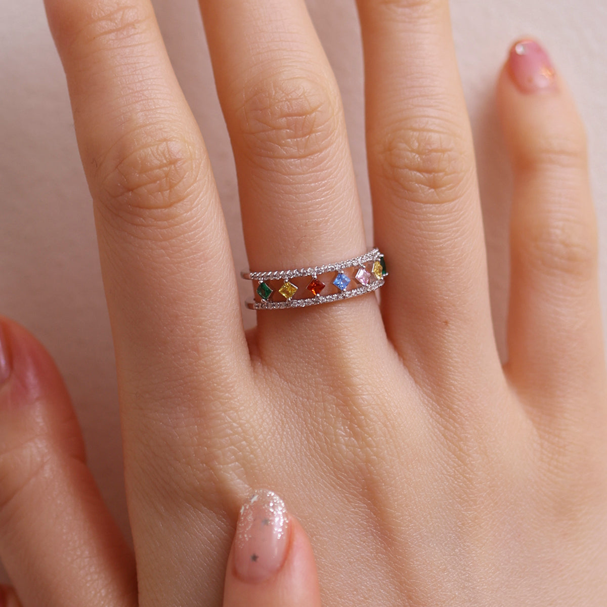 Rainbow Sparkle Ring